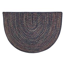 Blue - Multi-Colored Braided 4' Fireplace Hearth Rugs