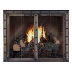 Black Rock Masonry Fireplace Glass Door