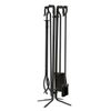 Wrought Iron Quad Stand 4 Piece Tool Set - Black