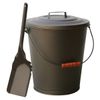 Fireplace Ash Bin with Lid and Shovel - Bronze