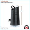 Minuteman Black Pellet Scuttle with Handle