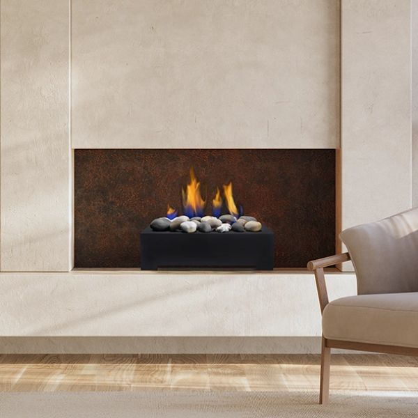 European Home Ventless Gas Stone Fireplace Burner