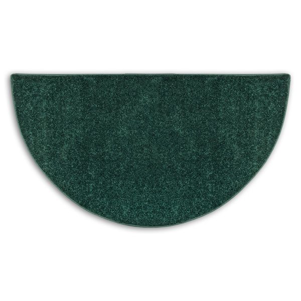 Green Flame Half Round  Polyester Fireplace Hearth Rug - 4'