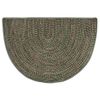 Green Multi-Colored Braided Fireplace Hearth Rug - 4'