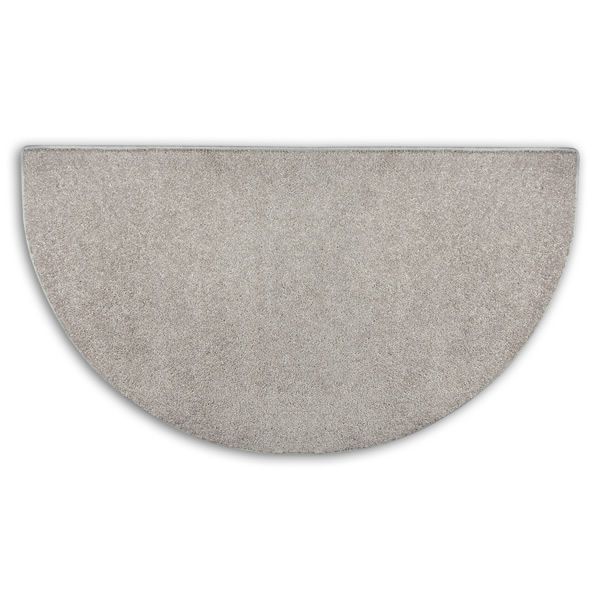 Grey Flame Half Round Polyester Fireplace Hearth Rug - 4'