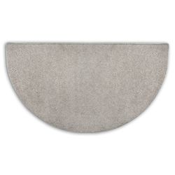 Grey Flame 4' Half Round Polyester Fireplace Hearth Rug