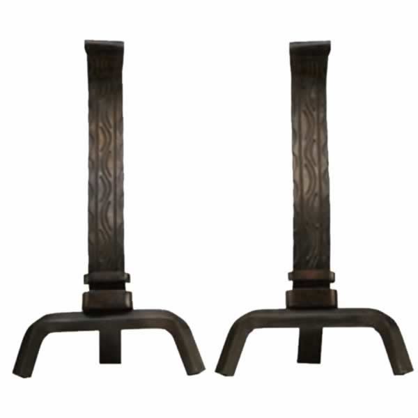 Empire Decorative Black Forged Andirons