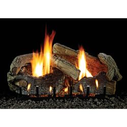 Empire Stacked Aged Oak Vented Gas Log Set