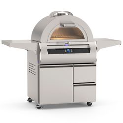 Fire Magic Echelon E66 Cart Mount Gas Pizza Oven with Black Glass