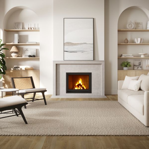 Valcourt Antoinette Wood Fireplace with Guillotine Door | Woodland