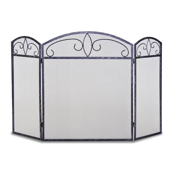 Forged Crest Three Panel Fireplace Screen