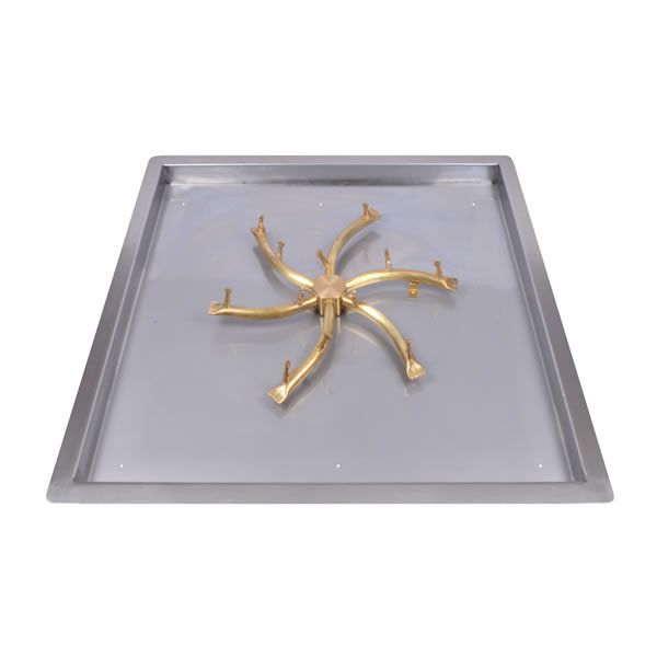 Triple S Brass Bullet Burner with Square Drop-In Pan