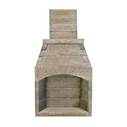 Pre-Engineered Arched Masonry Wood Burning Outdoor Fireplace - 42"