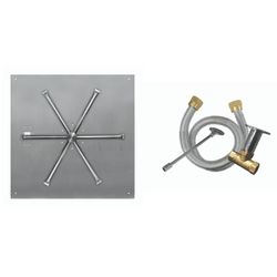 Firegear 25" Square SS Flat Burner System - Match Lit