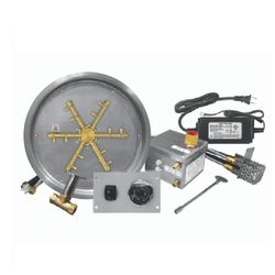 Firegear Pro Series 19" Round DropIn Brass Burner-Electronic