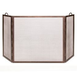 Three Panel Flat Top Twisted Rope Handle Screen - Bronze