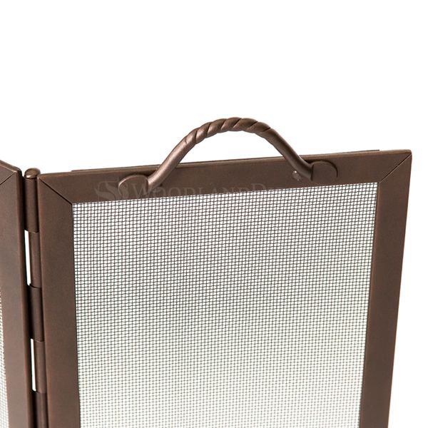 Roman Bronze Flat Top Twisted Rope Folding Screen - 52" x 30"