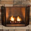 Roman Bronze Flat Top Twisted Rope Folding Screen - 52" x 30"