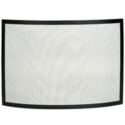 Framed Black Bowed Single Panel Fireplace Screen