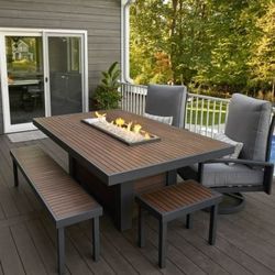 Kenwood Linear Dining Height Fire Pit Table