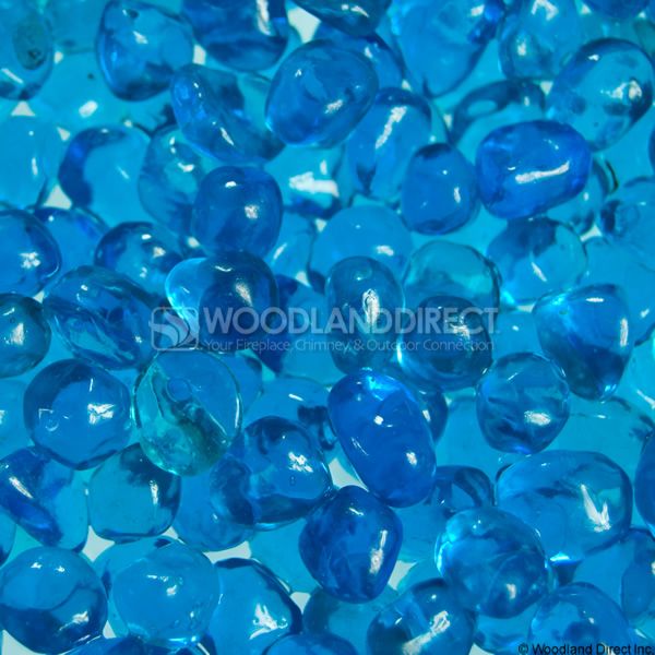 Krystal Fire 1/4" Smooth Aqua Blue Fire Glass