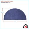 Minuteman Prussian Blue Half Round Wool Hearth Rug - 44"x22"