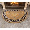 Minuteman Cocoa Jardin Extra Large Half Round Wool Hearth Rug
