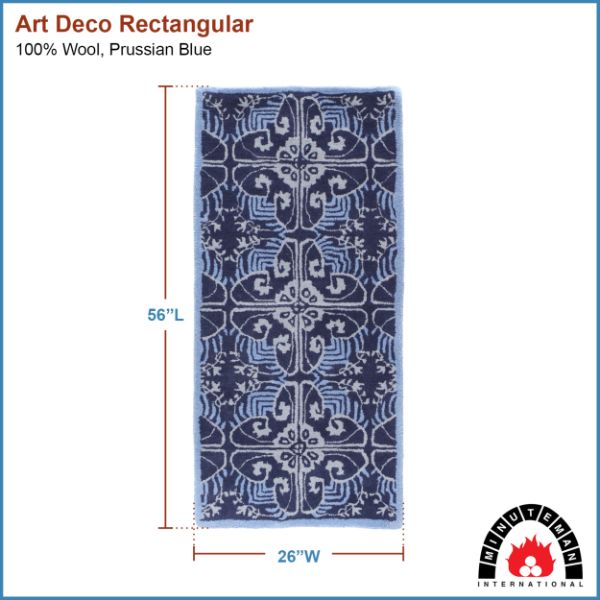 Minuteman Art Deco Rectangular Wool Hearth Rug 56"x26"