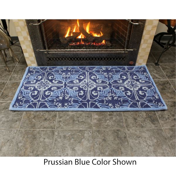 Minuteman Art Deco Rectangular Wool Hearth Rug 56"x26"