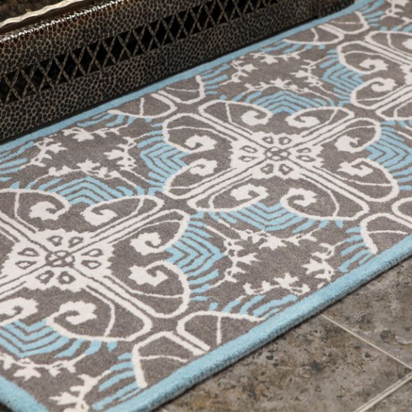 Minuteman Art Deco Rectangular Wool Hearth Rug 56"x26"