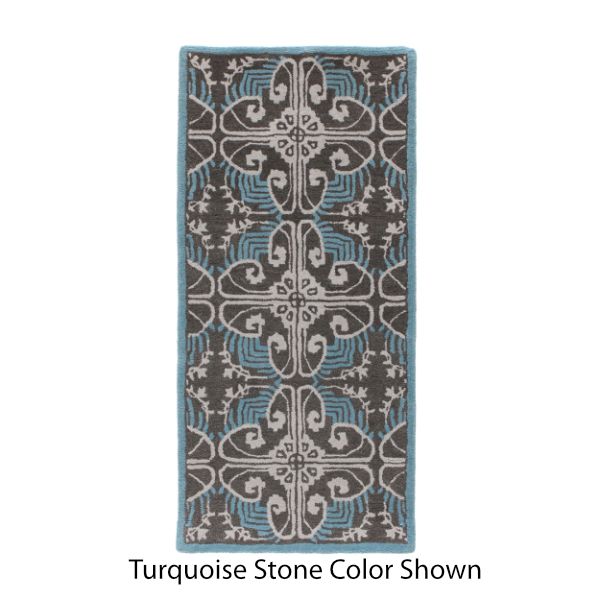 Minuteman Art Deco Rectangular Wool Hearth Rug 56"x26"