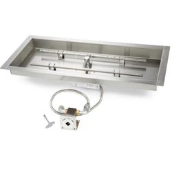 HPC Match Lit Rectangle H-Burner Fire Pit Insert - 36x14