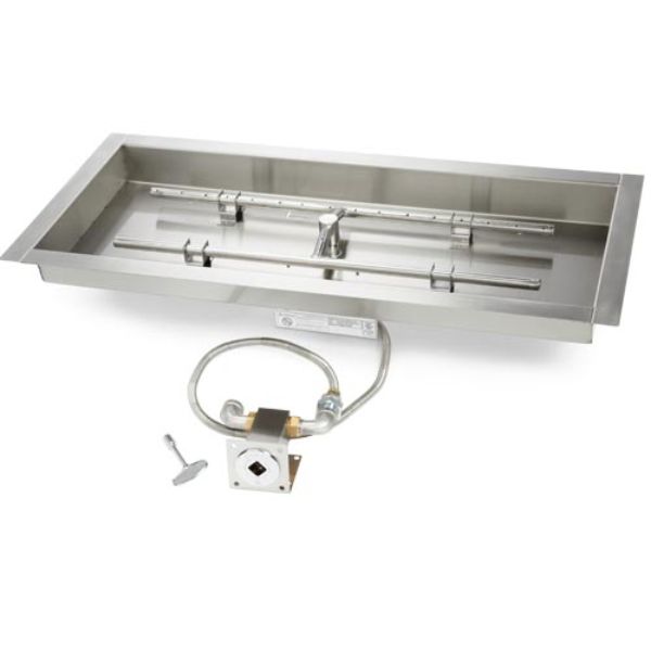 HPC Match Lit Rectangle H-Burner Fire Pit Insert - 36x14
