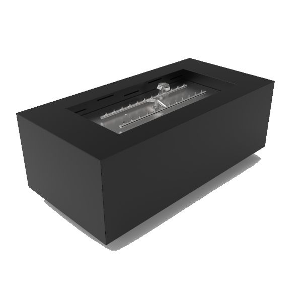 HPC Tejas Rectangle Stainless Steel Torpedo Burner Push Button Fire Pit &ndash; 48&rdquo;