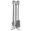 Hooked Wrought Iron 4 Piece Tool Set - Natural