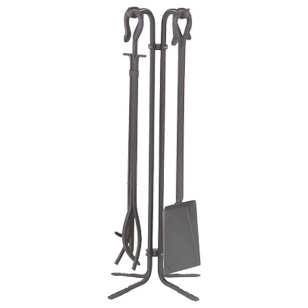 Hooked Wrought Iron 4 Piece Tool Set - Natural