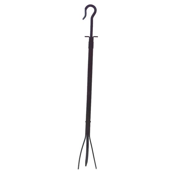 Hooked Wrought Iron 3-Way Tong - Black