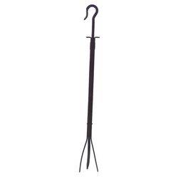 Hooked Black Wrought Iron 3-Way Tong