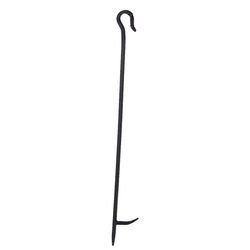 Hooked Black Wrought Iron Poker