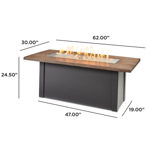 Havenwood Manual Ignition Gas Fire Pit Table - 62"
