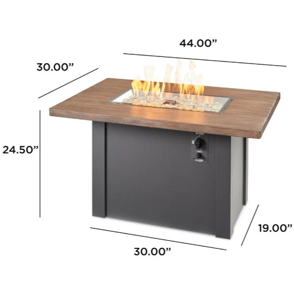 Havenwood Manual Ignition Gas Fire Pit Table - 44"