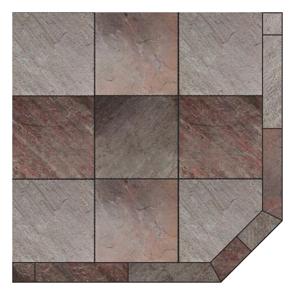 Heritage Corner Hearth Pad - Natural Bronze Slate