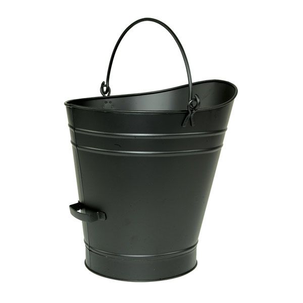 Iron Coal Hod / Pellet Bucket with Black Finish - 18"H