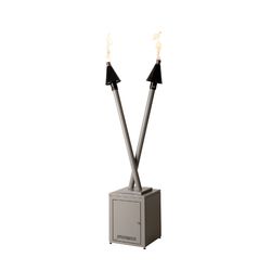 The Outdoor Plus Dual Torch Stand & LP Tank Enclosure