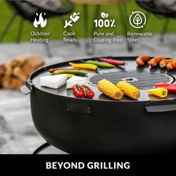 Outdoor Fire Pit and Paver Fire Pit Cooking Grill Plate - 24"