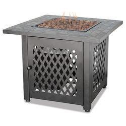 Uniflame Gas Fire Pit Table with Slate Tile Mantel - LP