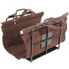 Minuteman Wright Design Black Firewood Rack with Suede Carrier - 11 1/2"