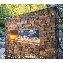 See-Through Ready-to-Finish Fireplace - Crystal Fire Plus Burner with Direct Spark Ignition - Propane – 40”