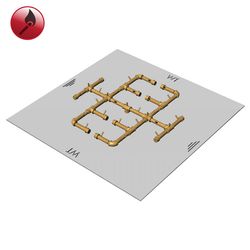 350,000 BTU Square Match Lit Crossfire Burner System - 48"