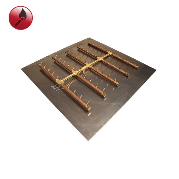 500K BTU Square Tree Match Lit Crossfire Burner System - 42"